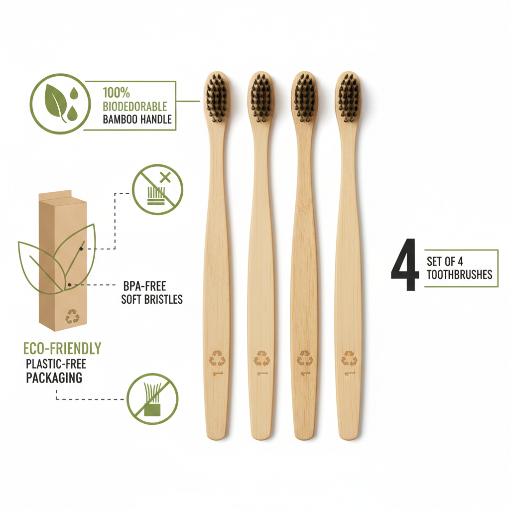 Bamboo Toothbrush Set
